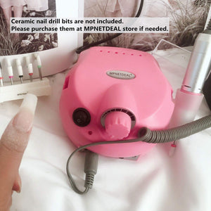 US-Plug-MPNETDEAL Electric Nail Drill Efile Professional Nail Drill machine 30000RPM Tools for Acrylics Nails Natural Nails with Foot Pedal Ideal for Gel Nail At Home use or Nail Salon (Pink)