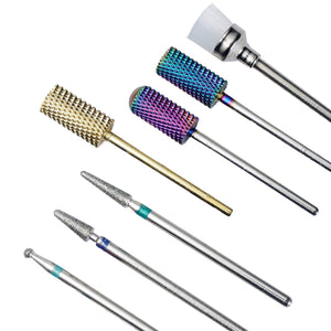 Tungsten Carbide Diamond Nail Drill Bits Set 7 pcs, 3/32 inch Shank, Remove Gel Nails, Polygel Nails, Acylic Nails