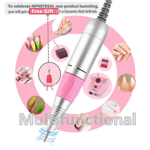 MPNETDEAL Sale-US plug-MPNETDEAL Pro Efile Nail Drill Machine 35,000rpm with LED Digital Display for Acrylic Nails Professional Manicure Drill Remove Nail Gel Polish Extension Gel Gift for Women Home and Salon Use