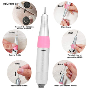 Handpiece Replacement Aluminum Alloy Handle Compatible for Acrylic Nails Electric Nail Drill Efile 30000RPM | Fit for 3/32 inch Shank