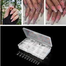 Load image into Gallery viewer, MPNETDEAL 500Pcs French False Nail Tips Fake Half Cover Artificial Acrylic Nails Extension Tips with Storage Box 10 Size for Nail salon or Home Use (Clear)
