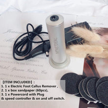 Load image into Gallery viewer, MPNETDEAL US-Plug-Electric Foot Callus Remover, Powerful Electronic Foot File,Pedicure Tools, Personal Care,mother&#39;s day present,with 60 Pcs Sandpaper Disk
