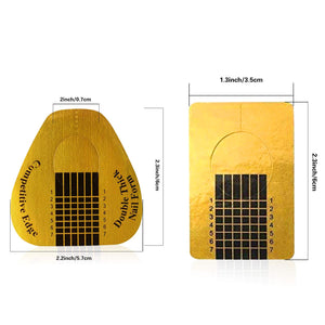 200 Pcs Nail Extension Tips Form Guide Stickers Horseshoe-Shaped and Rectangle-Shaped