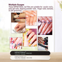 Load image into Gallery viewer, MPNETDEAL Nail Files 180 240 Grit for Poly Nail Extension Gel Acrylic Nails Files Double Sided Black Washable Optional 10  Pack Nail File Set Manicure Tools
