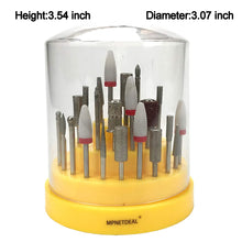 Load image into Gallery viewer, Mpnetdeal Nail Drill Bits Holder with Dust Proof Cover 48 Big Holes Storage Stand Displayer Container Organizer Box Case, Acrylic Nails Necessary Tools for Home Use or Nail Salon(Yellow)
