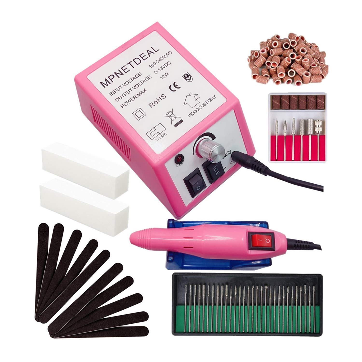 Amazon.com: Portable Electric Nail Drill- 35000RPM Professional  Rechargeable Nail File Machine, Cordless Nail Drill E File for Remove Gel  Polish Nail for Acrylic Nails Manicure Salon Home with Bits Kit, Pink1 :