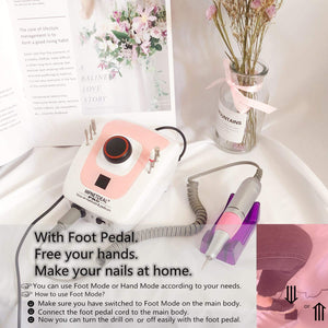 MPNETDEAL Sale-US plug-MPNETDEAL Pro Efile Nail Drill Machine 35,000rpm with LED Digital Display for Acrylic Nails Professional Manicure Drill Remove Nail Gel Polish Extension Gel Gift for Women Home and Salon Use