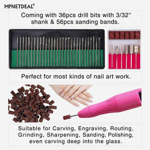 Sale-US-Plug-Electric Nail Drill Mpnetdeal Nail Drill Machine Nail File e File Drill Set Kit for Acrylic Nails Gel Nail Glazing Nail Drill Nail Art Polisher Sets Glazing Nail Drill Grinder Manicure Pedicure(Pink)