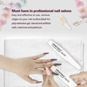 MPNETDEAL 12 Pack Professional Nail Files Washable Emery Board Buffer 180/240 Mixed Grit for Acrylic Nails