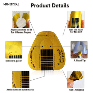 100 Pcs Nail Extension Tips Form Guide Stickers Horseshoe-Shaped