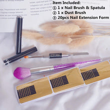 Load image into Gallery viewer, Nail Brush and Spatula, Nail Extension Form Sticker Guide, Nail Dust Brush Cleaner for Acrylic Application, UV Gel Builder Picker
