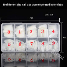Load image into Gallery viewer, 500Pcs French False Nail Tips Fake Half Cover Artificial Acrylic Nails Extension Tips with Storage Box 10 Size for Nail Salon or Home Use by MPNETDEAL (Natural)
