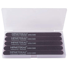 Load image into Gallery viewer, MPNETDEAL Nail Files 100 180 Grit for Poly Nail Extension Gel Acrylic Nails Files Double Sided Black Washable Optional 10 Pack Nail File Set Manicure Tools

