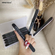 Load image into Gallery viewer, MPNETDEAL Nail Files 100 180 Grit for Poly Nail Extension Gel Acrylic Nails Files Double Sided Black Washable Optional 10 Pack Nail File Set Manicure Tools

