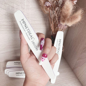 MPNETDEAL 12 Pack Professional Nail Files Washable Emery Board Buffer 180/240 Mixed Grit for Acrylic Nails