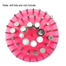 Load image into Gallery viewer, Mpnetdeal Nail Drill Bits Holder with Dust Proof Cover 48 Big Holes Storage Stand Displayer Container Organizer Box Case, Acrylic Nails Necessary Tools for Home Use or Nail Salon (Pink)
