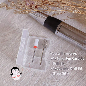 MPNETDEAL (Fine) Safety Nail Carbide Silver Drill Bit Round Top Large Barrel Head Fit for 3/32''e-File Electric Dremel Drill Machine