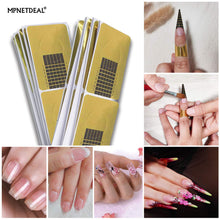 Load image into Gallery viewer, 400 Pcs Nail Extension Tips Form Guide Stickers, Rectangle-Shaped Nail Extension Tip, Extension Guide Stickers for Acrylic Nail, PolyGel Nail Art Brand: MPNETDEAL
