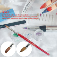 Load image into Gallery viewer, Acrylic Nail Brush for Acrylic Powder Manicure Pedicure Kolinsky Sable Acrylic Nails Round Nail Art Brush with red wood handle #Size 8 10 12
